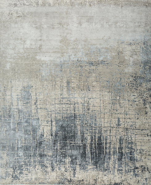 ESK-9014 Classic Gray/Pastel Blue - Handmade rug _ Jaipur Rugs